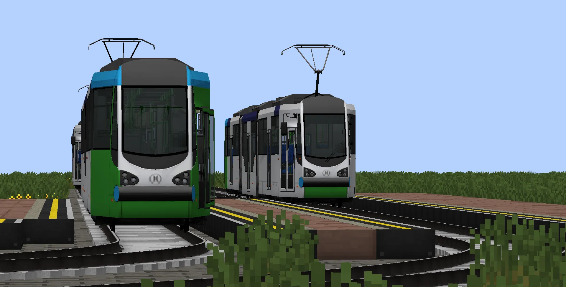 Трамваи Moderus Beta на станции в [MTR4] Trampack Redux