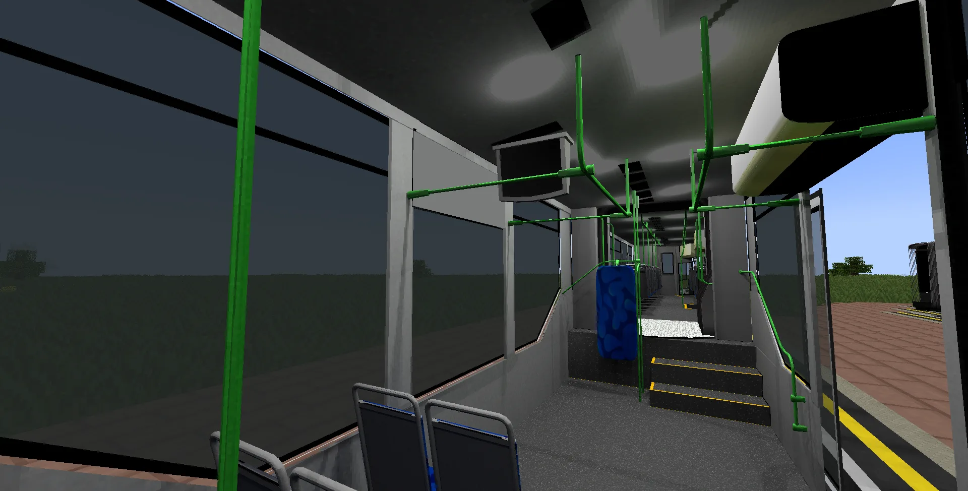 Интерьер второй секции трамвая Moderus Beta в [MTR4] Trampack Redux