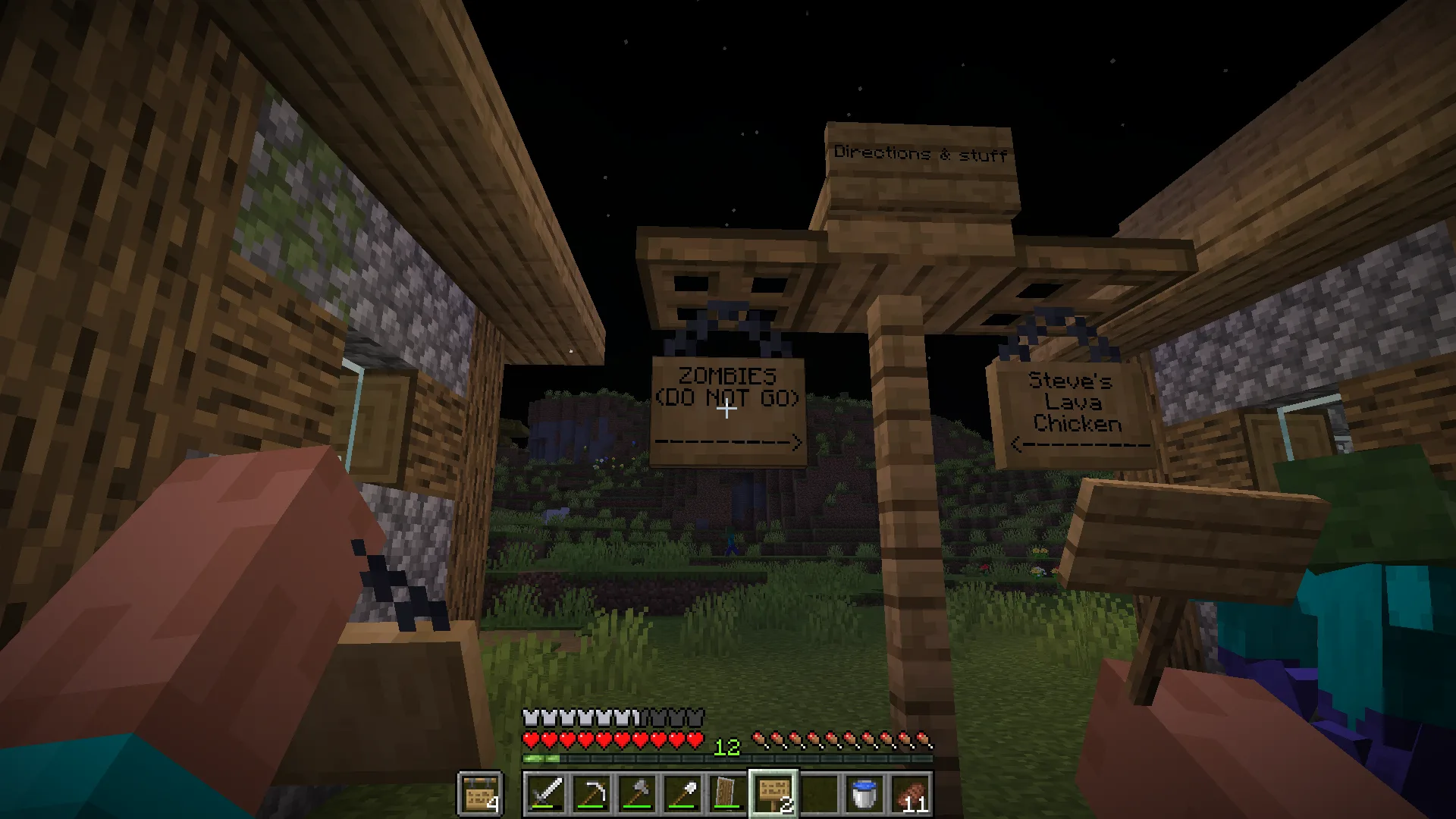 Таблички, отображающие предметы в режиме хранения мода Hold My Items.