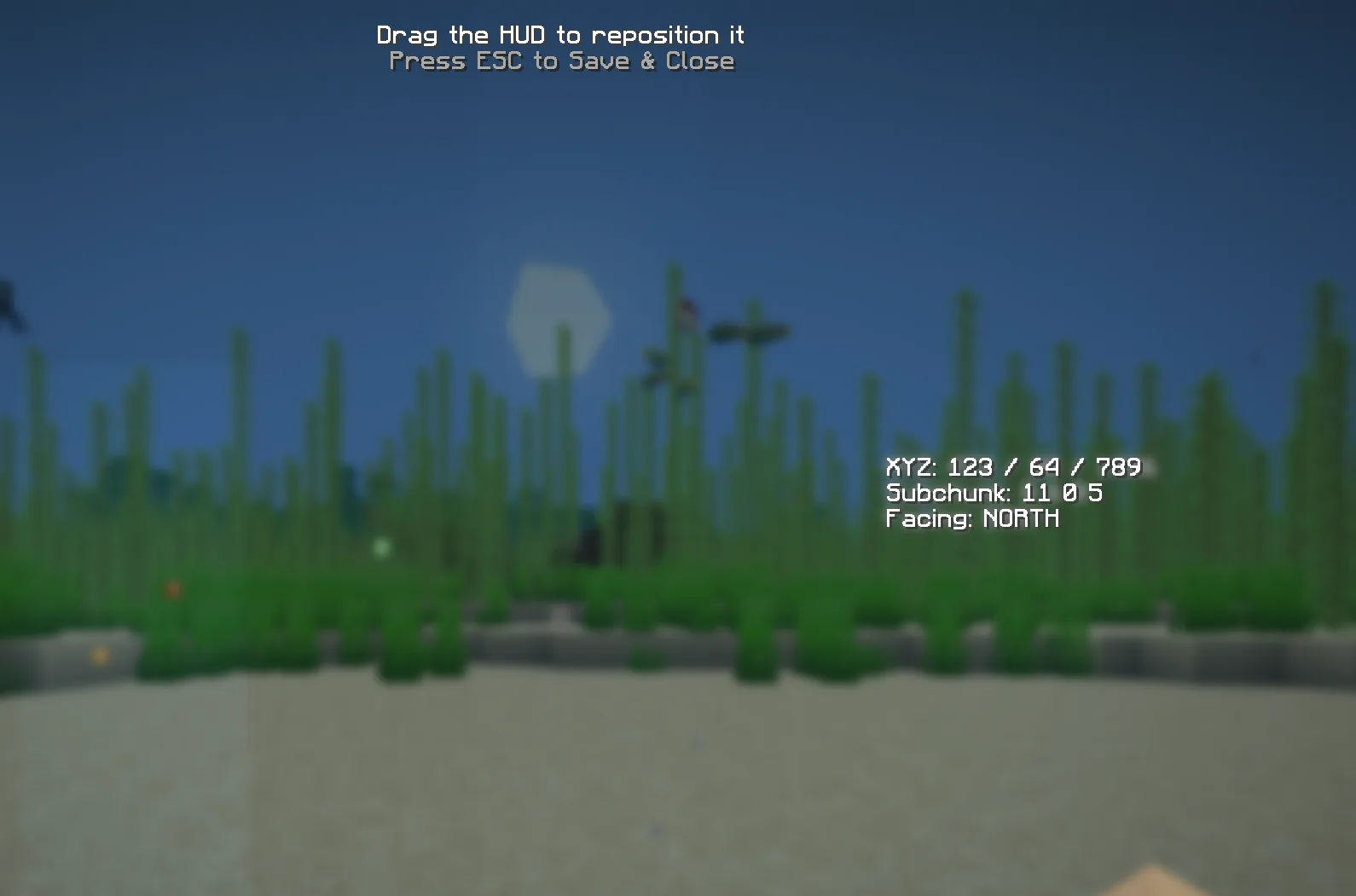 Настройка положения HUD в моде SimpleCoords