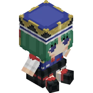 Пиксель-арт в Minecraft с изображением Эйки Сики из серии Touhou Project.