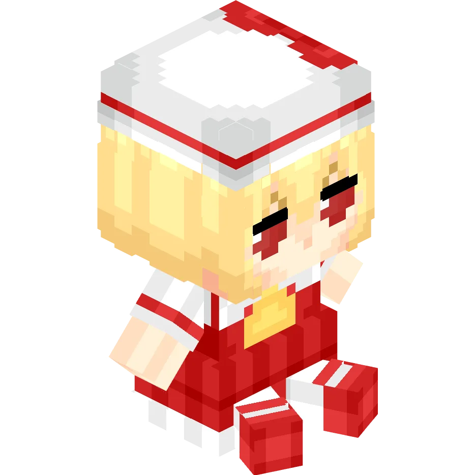 Пиксель-арт персонажа Flandre в стиле Minecraft.