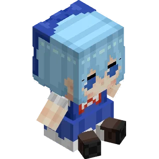 Пиксель-арт персонажа Чирно из серии Touhou в стиле Minecraft.