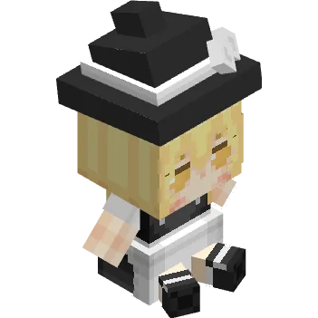 Плюшевые игрушки Фумо в виде персонажа Марисы с головным убором в Minecraft.