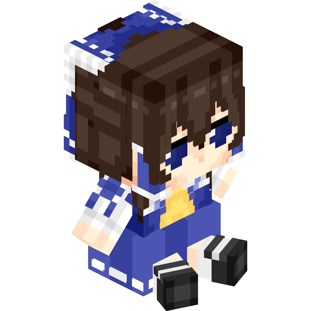 Плюшевая игрушка Рейму из Touhou в синем наряде.