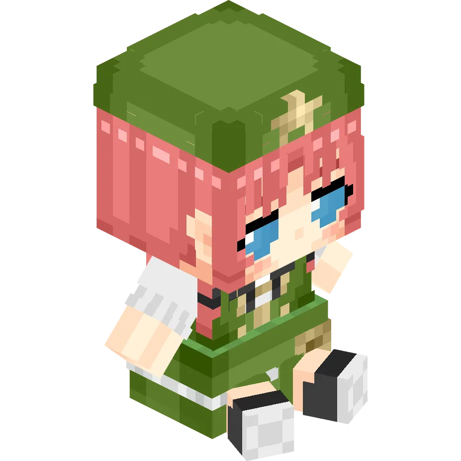 Пиксель-арт персонажа Мейлинг в стиле Minecraft.
