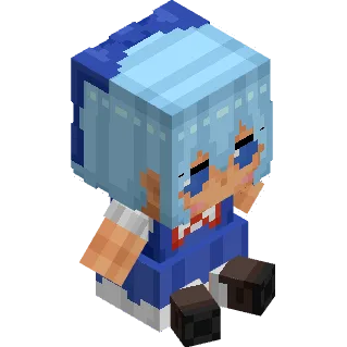 Пиксель-арт персонажа Чирно в стиле Minecraft.