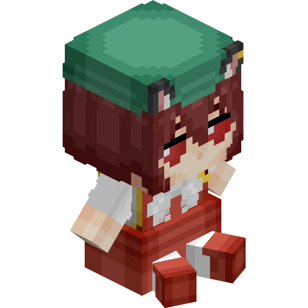 Пиксель-арт персонажа Чен в стиле Minecraft.