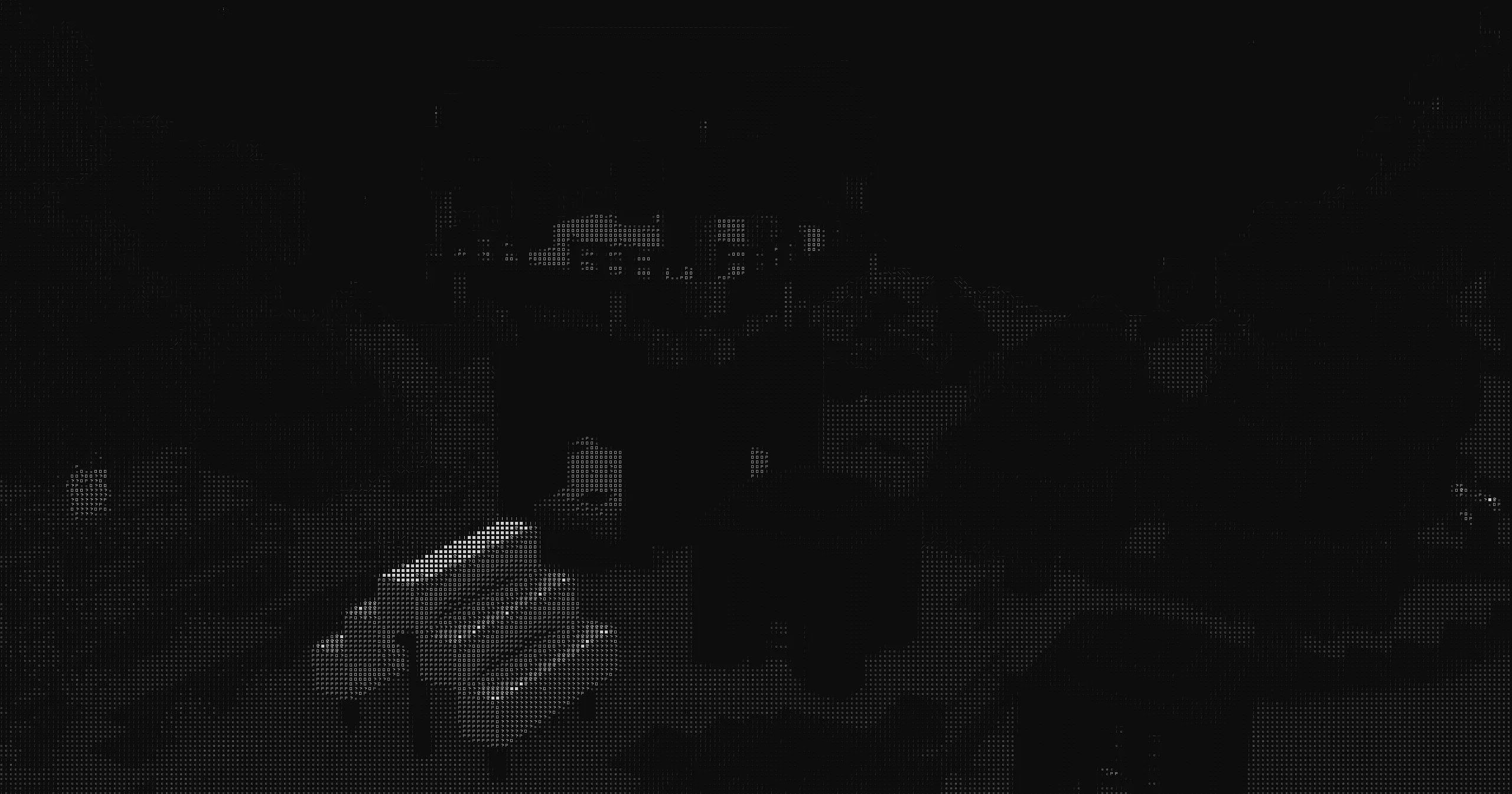 ASCII шейдер, отображающий аванпост разбойников.