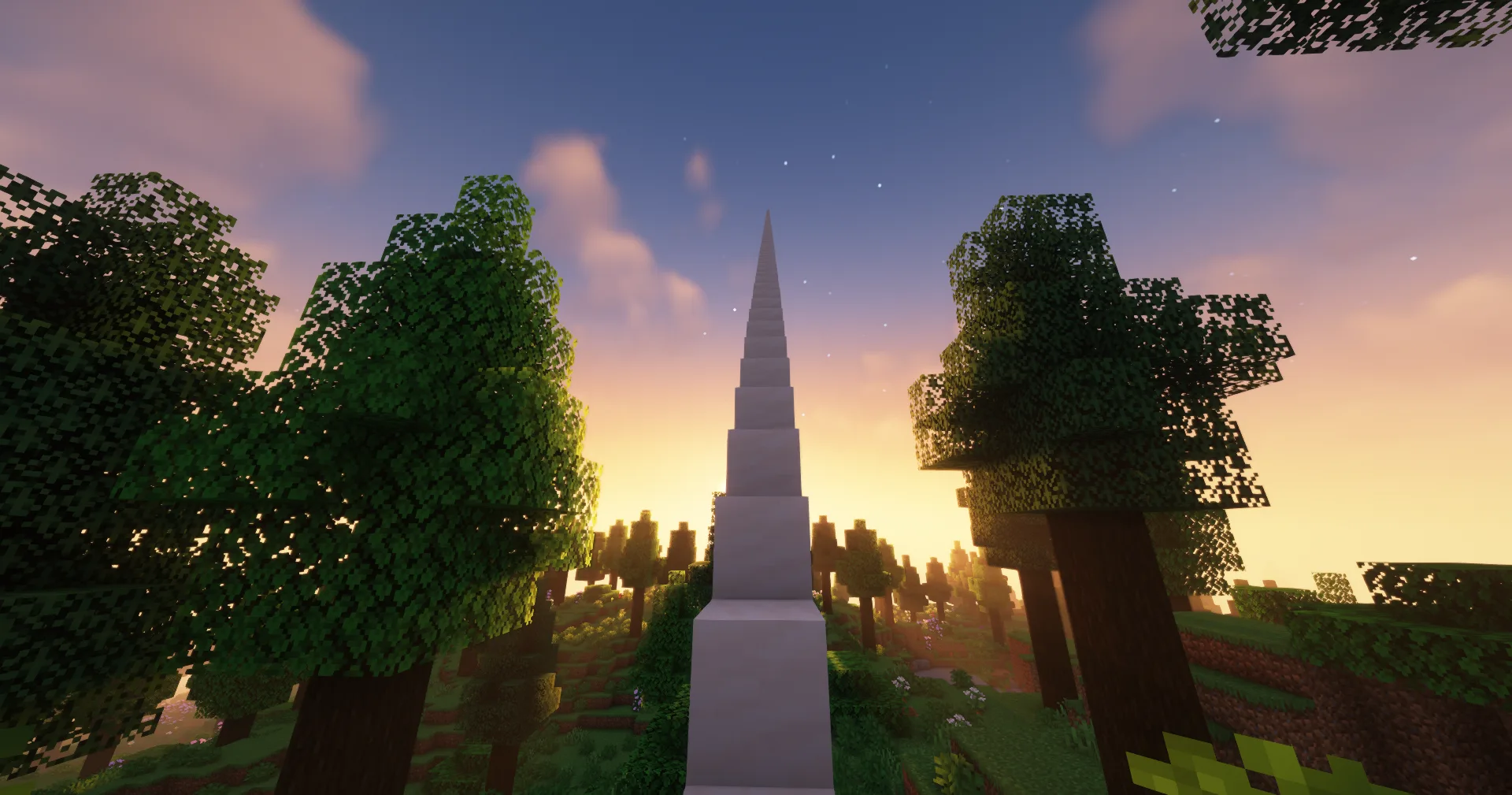 Мод Diagonalization: автоматическое строительство лестниц в Minecraft с шейдерами Complementary.
