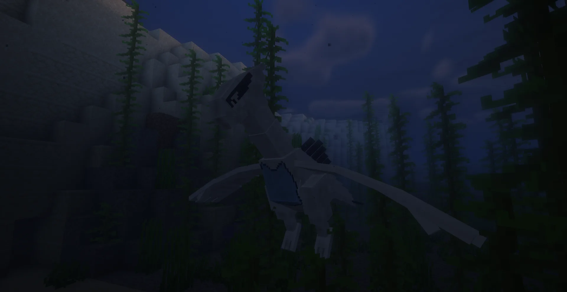 3D-модель покемона Лугия в стиле мода Cobblemon для Minecraft.