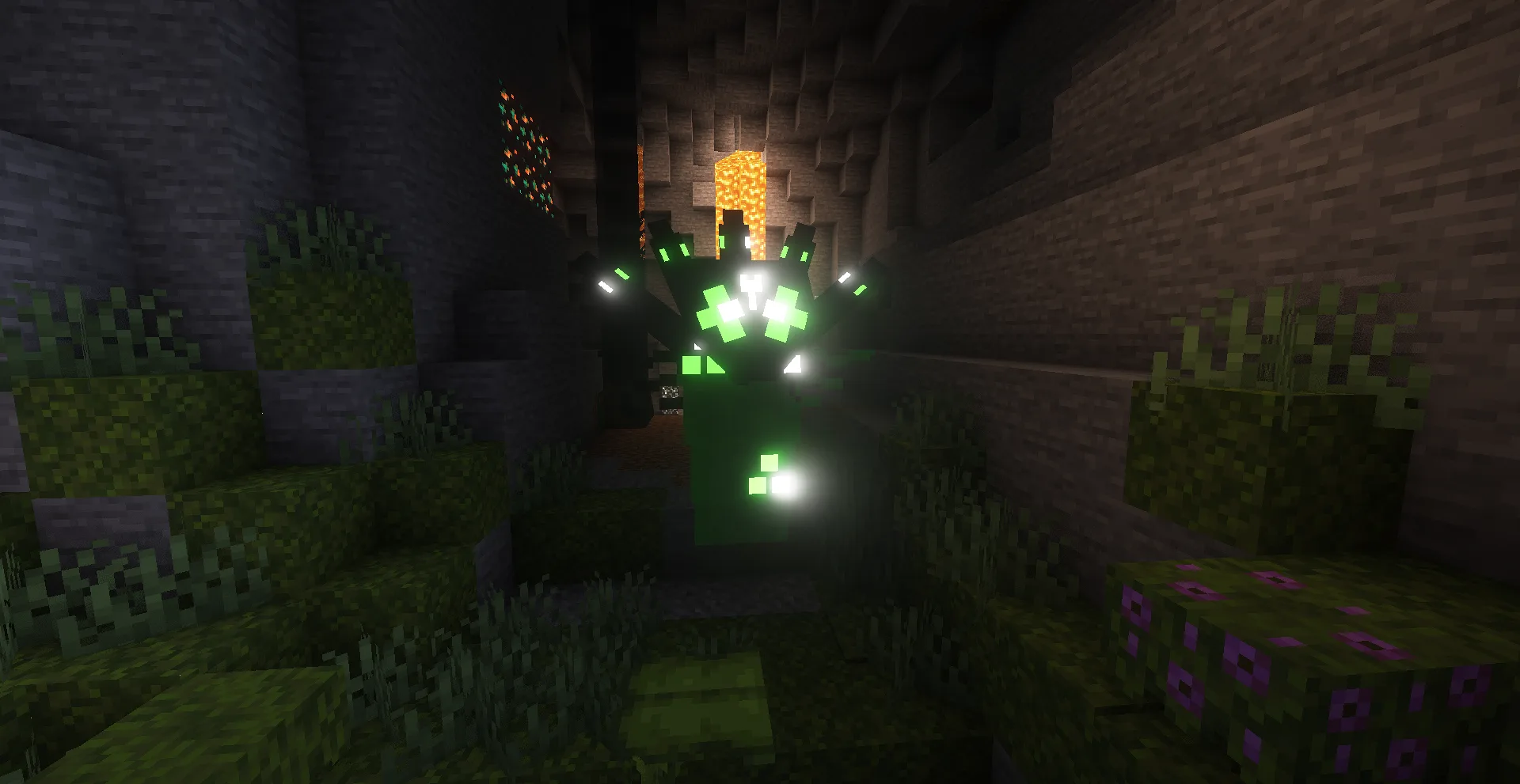 Покемон Зайгард в стиле мода Cobblemon в Minecraft.