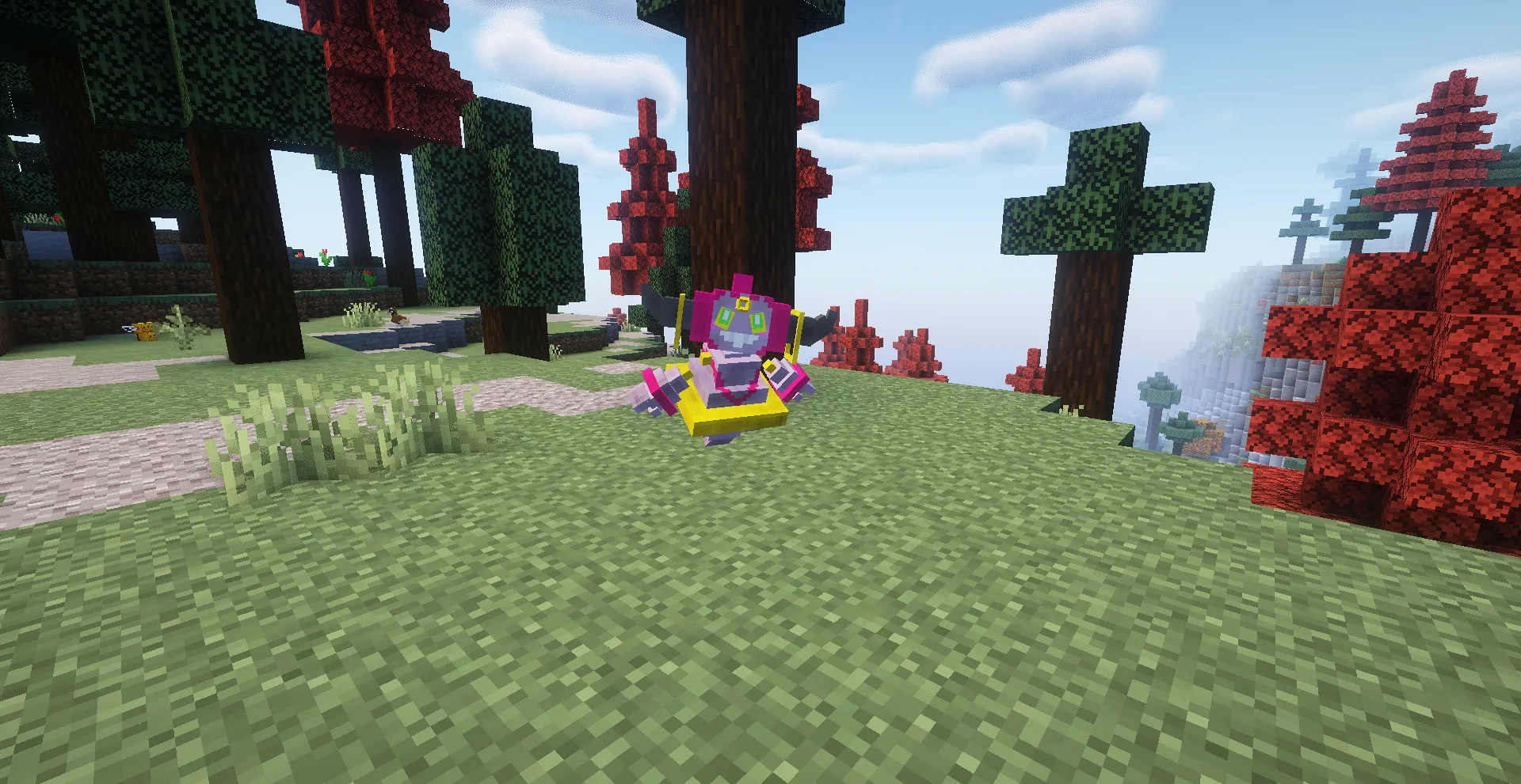 Покемон Хупа в стиле мода Cobblemon в Minecraft.