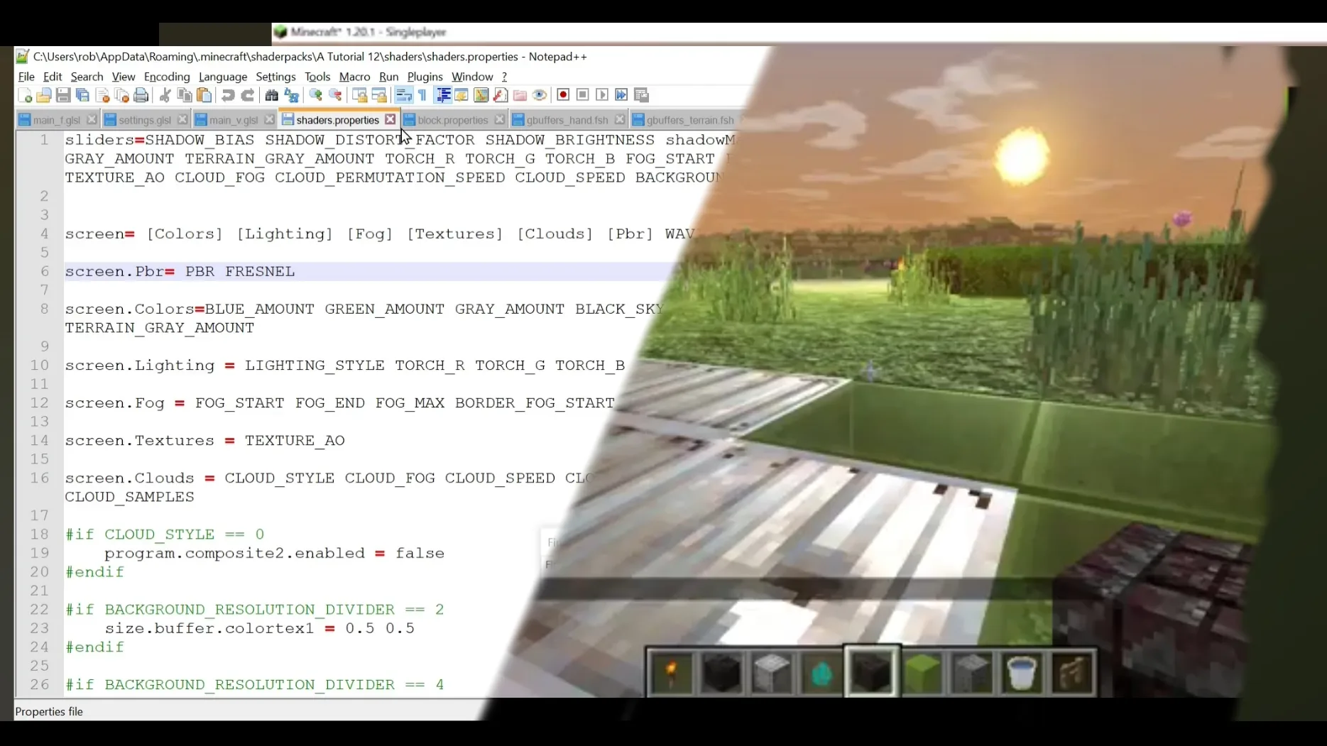 Обучение созданию шейдеров в Minecraft.