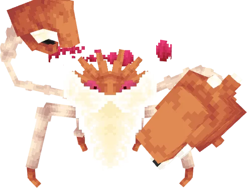 Модель покемона Кинглер в стиле Gmax в Minecraft.