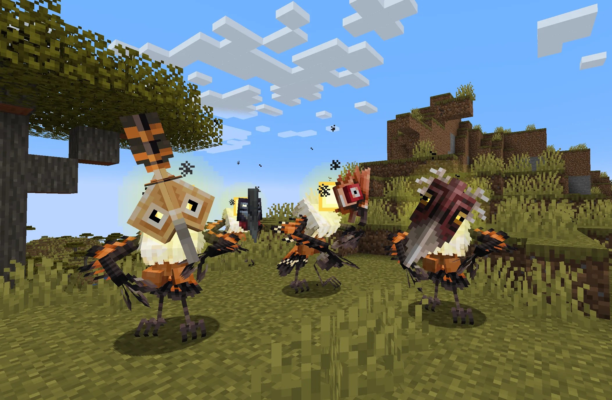 Моб Абавтухана из мода Mowzie's Mobs, напоминающий птицу.