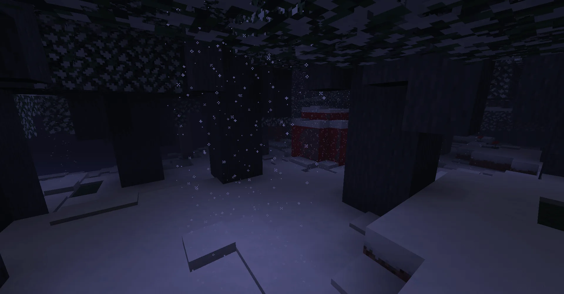 Ночной темный лес в стиле Primal Winter.