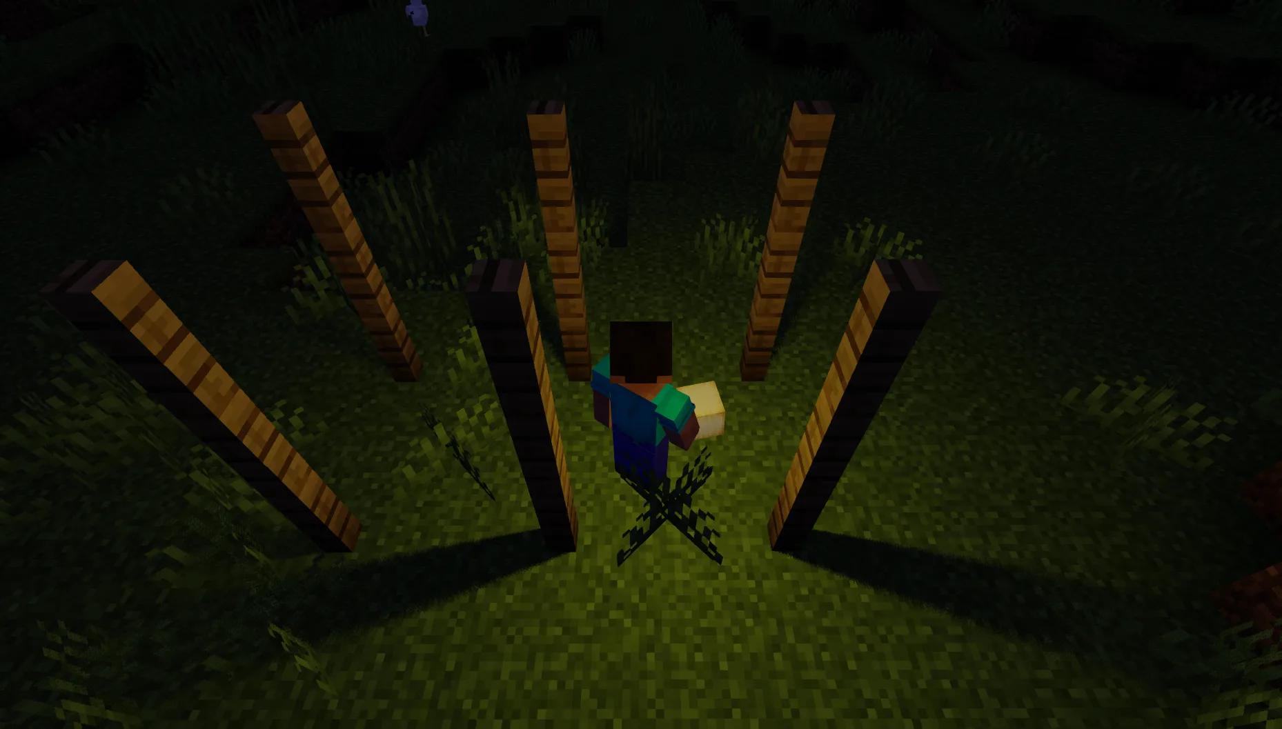 Shrimple, игра с трассировкой лучей с тенями от ручного света.