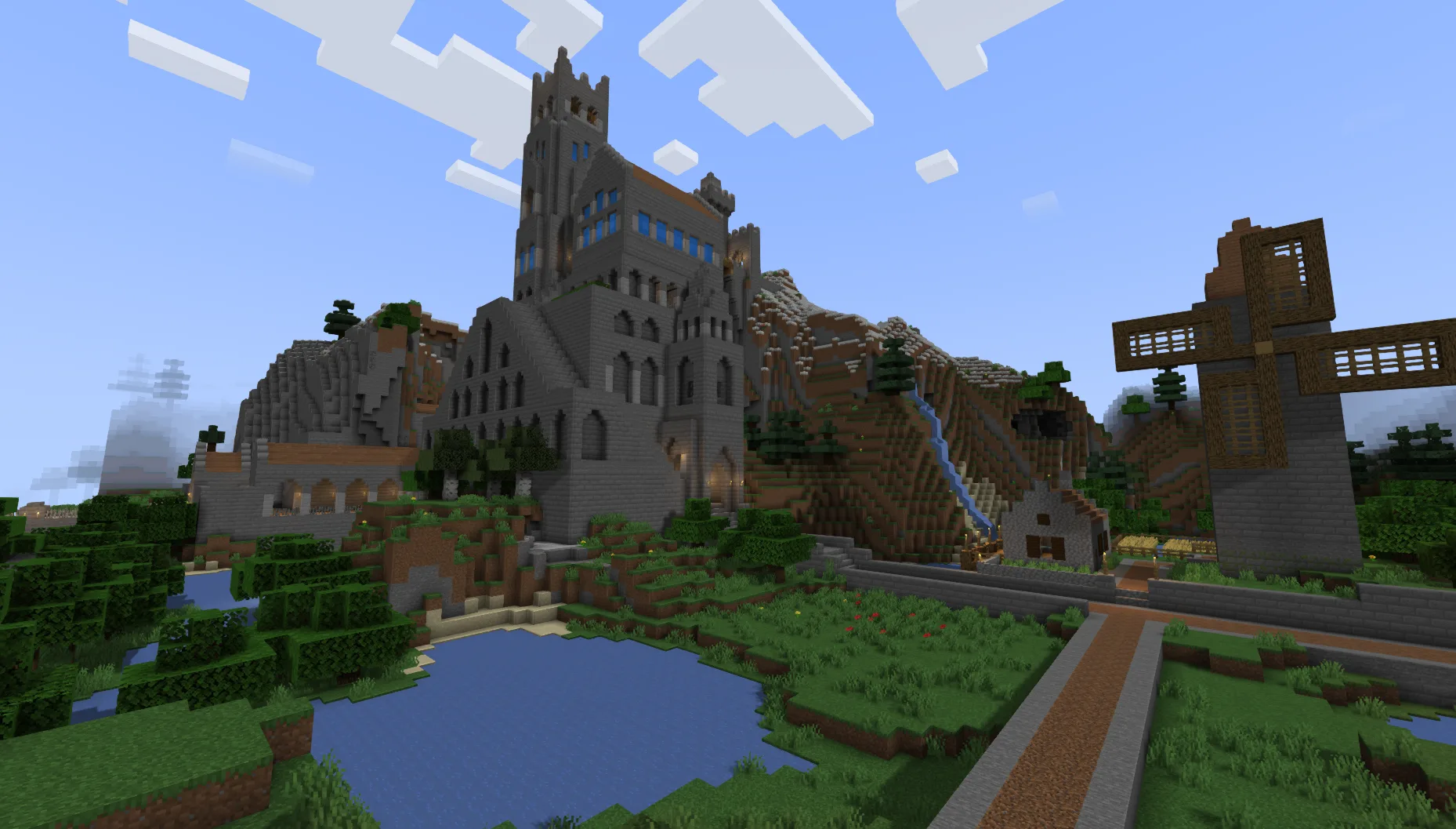 Shrimple: ванильный мир с FXAA, тенями и колышущимися растениями.