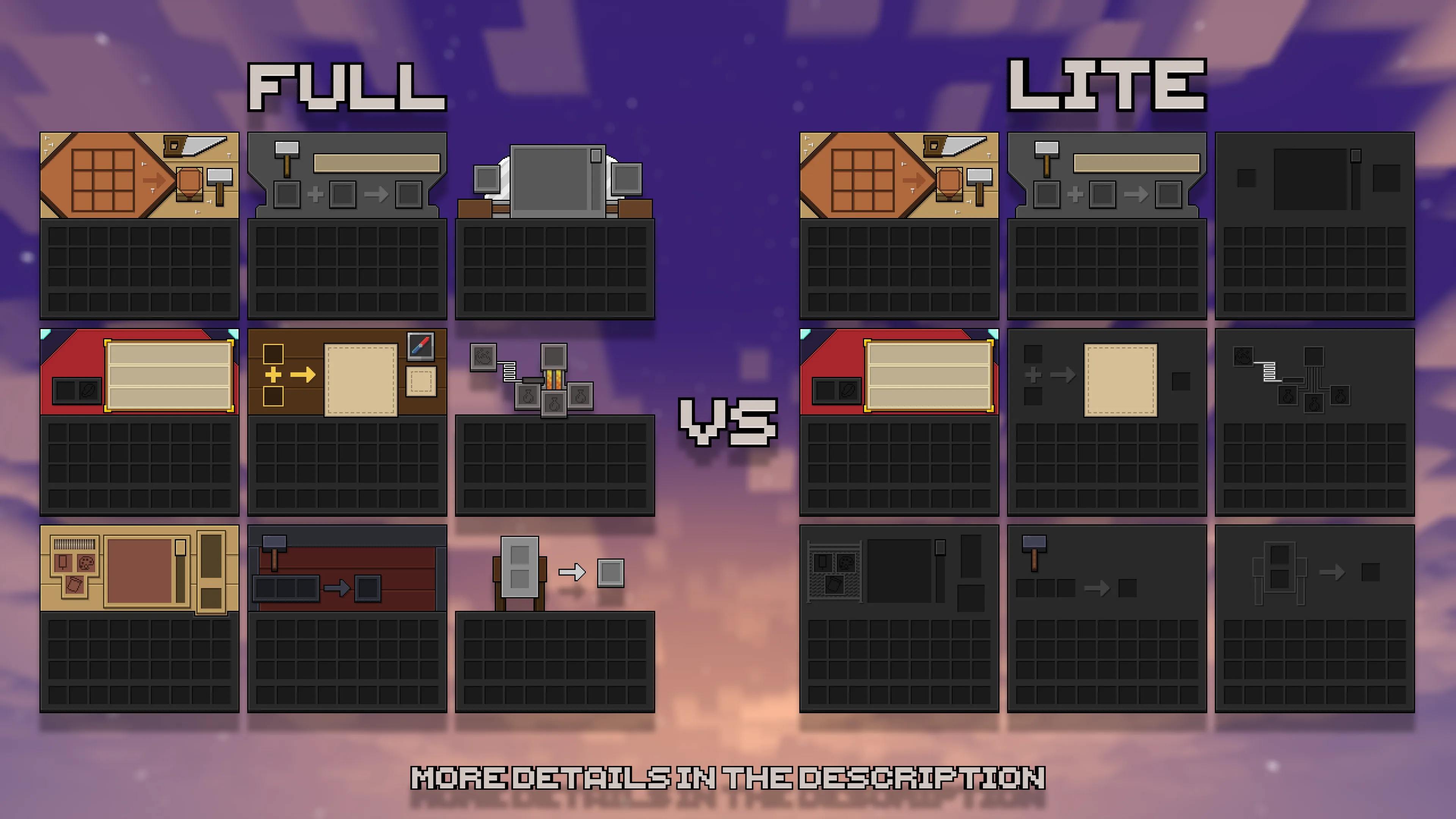 Сравнение версий Full и Lite текстурпака Unique Dark.