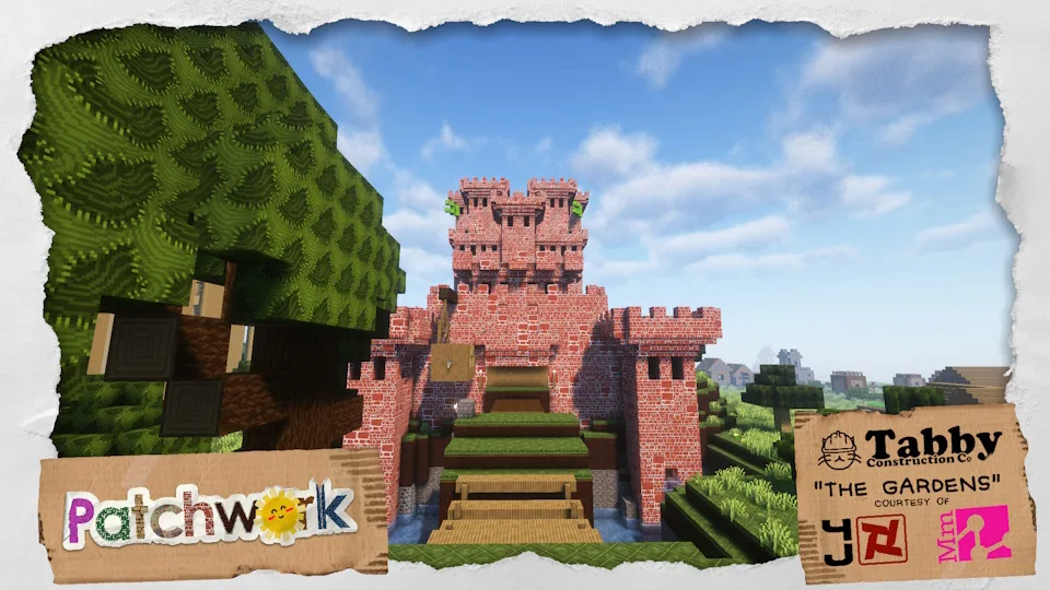 Вид локации The Gardens в Minecraft с ресурс-паком Patchwork
