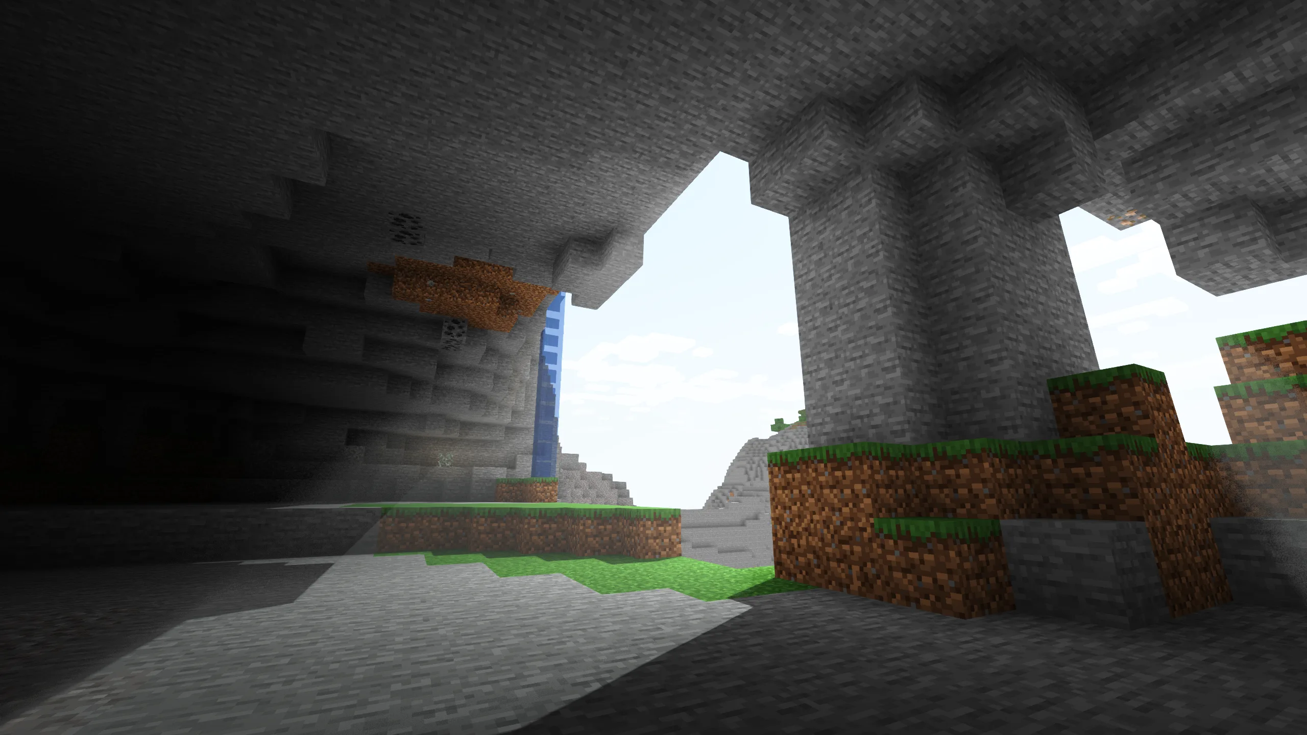 Объемный свет в пещере.