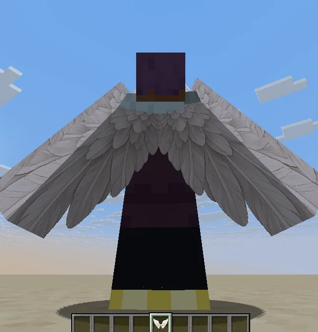 Элитры в виде крыльев на персонаже