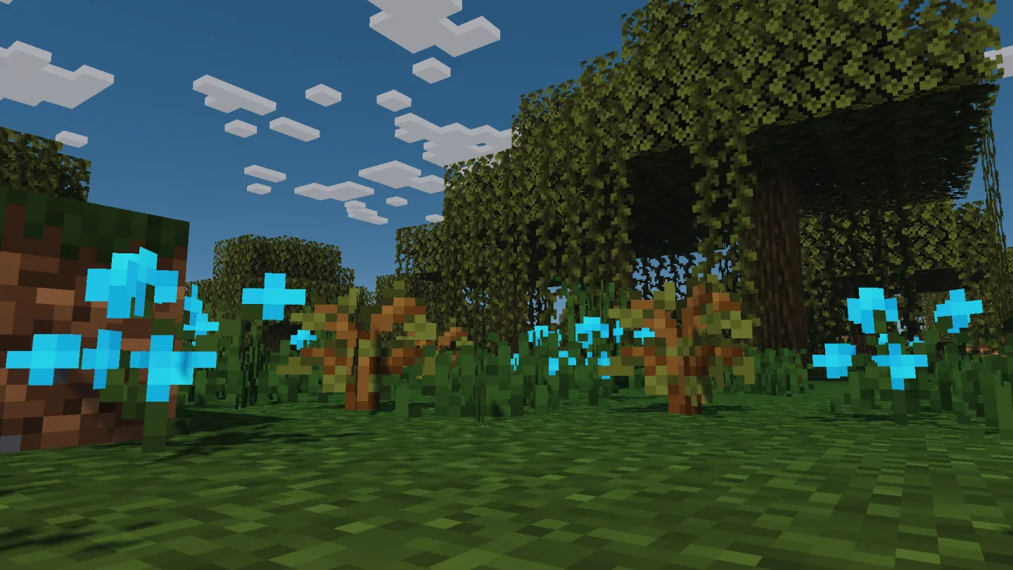 Биом болота с измененным оттенком листвы