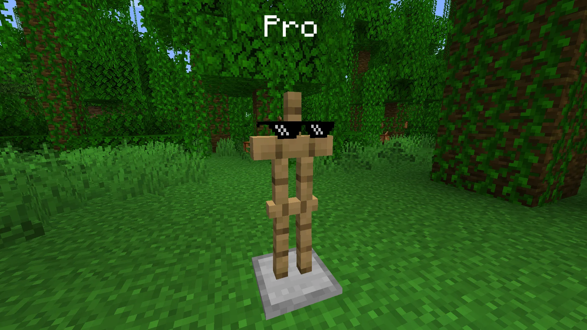 Ресурс-пак Thugglasses: персонаж в пиксельных очках.