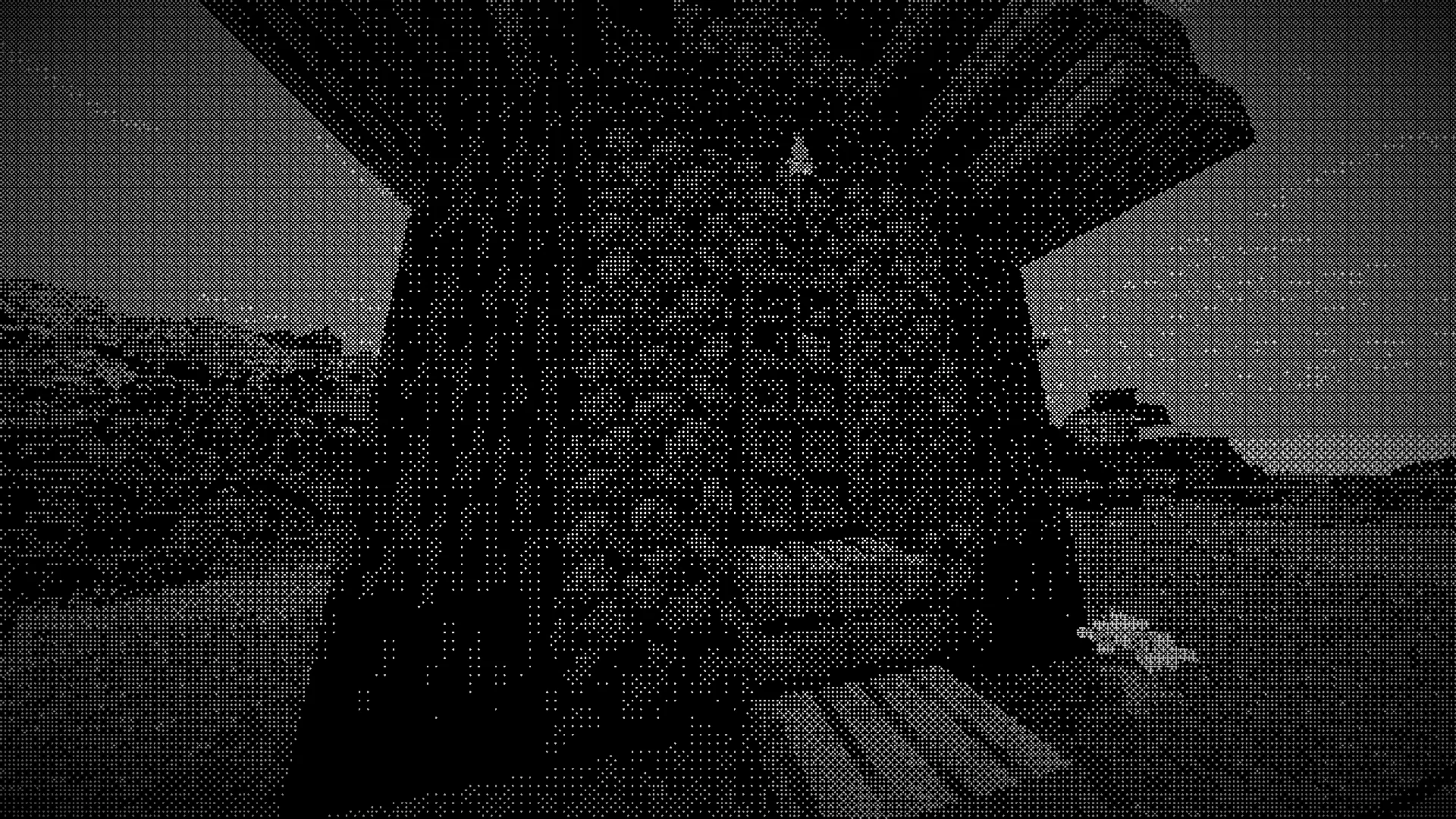 Круглый монохромный узор в стиле SimplyDithered.