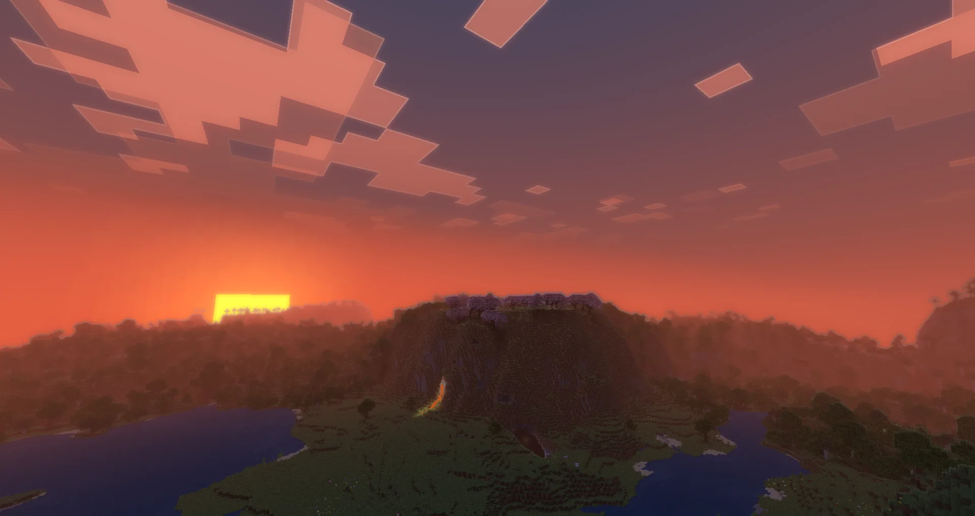 Shaderific (Vanilla Shader) - красивый закат.