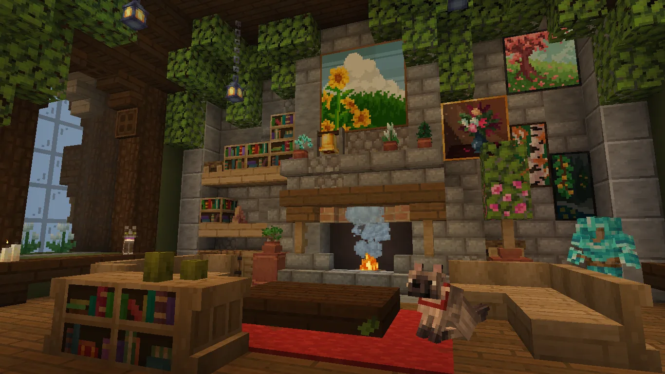 Интерьер постройки Forager в Minecraft.