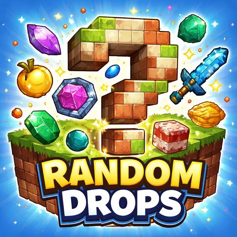 Скриншот игрового процесса мода Random Drops, при котором разрушенные блоки выпадают в случайном порядке.