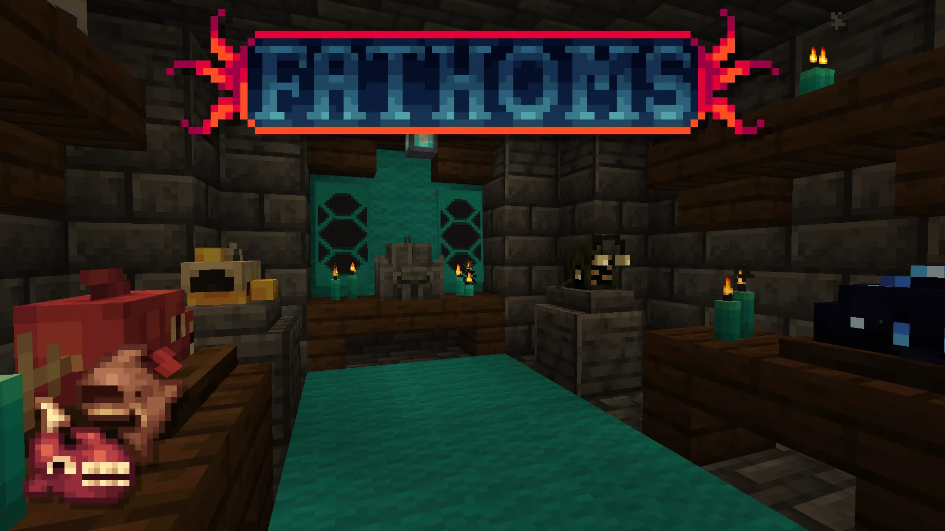 Ритуальный алтарь с подношениями древнему божеству в моде Fathoms