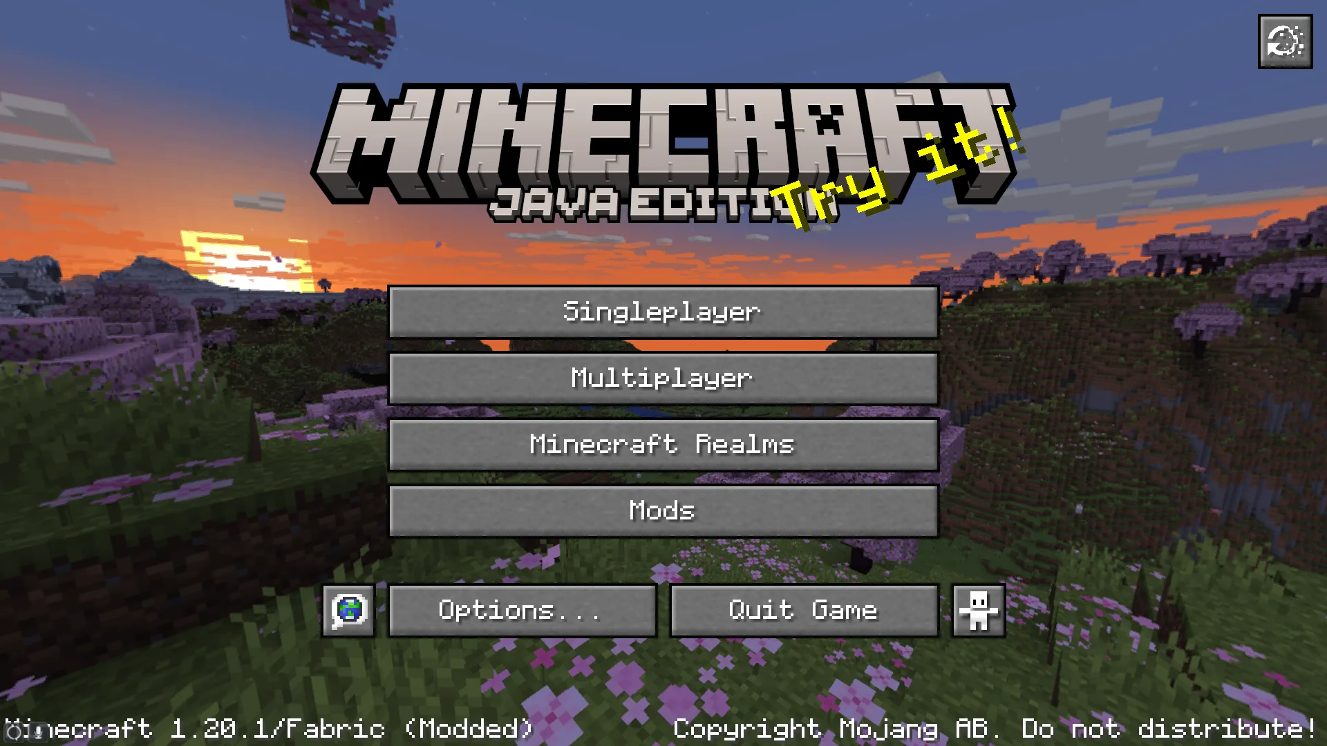 Главное меню Minecraft с моноширинным шрифтом Seven Mono