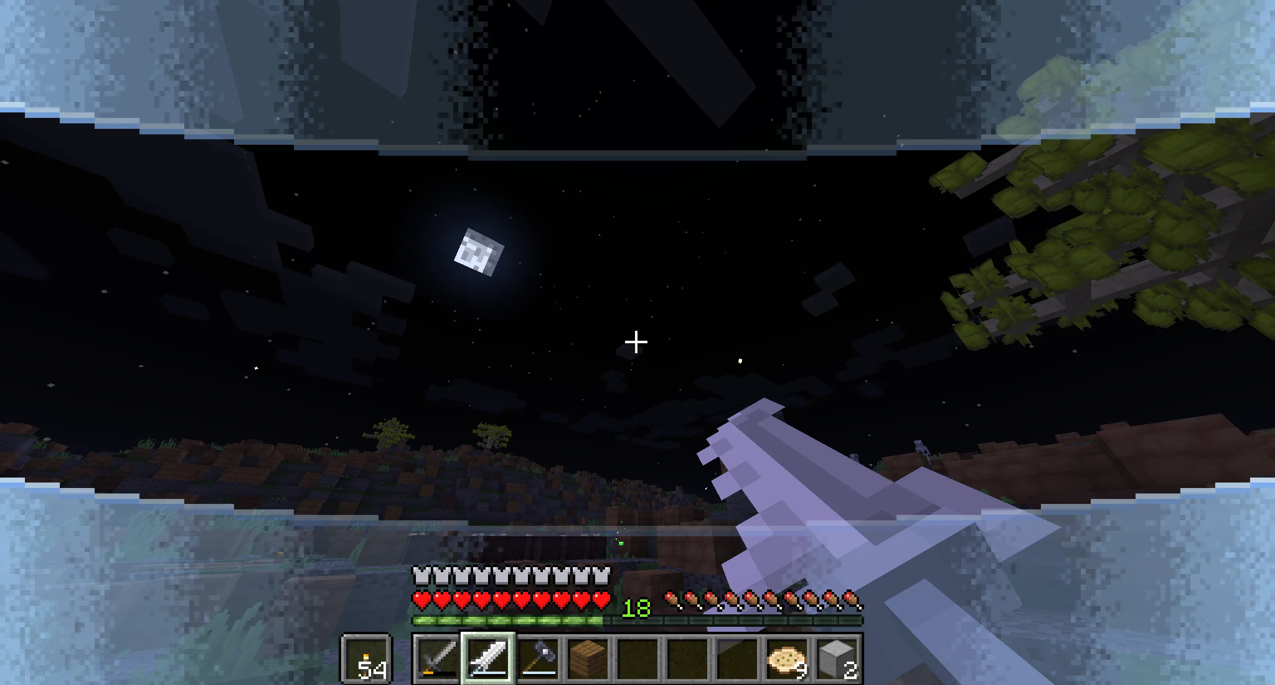 Игрок использует магические осколки (Shards) в Minecraft-моде Stormward.