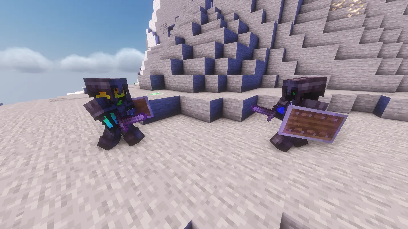 Сравнение игрового процесса без текстур-пака Visible Fire Aspect с использованием шейдеров Solas.