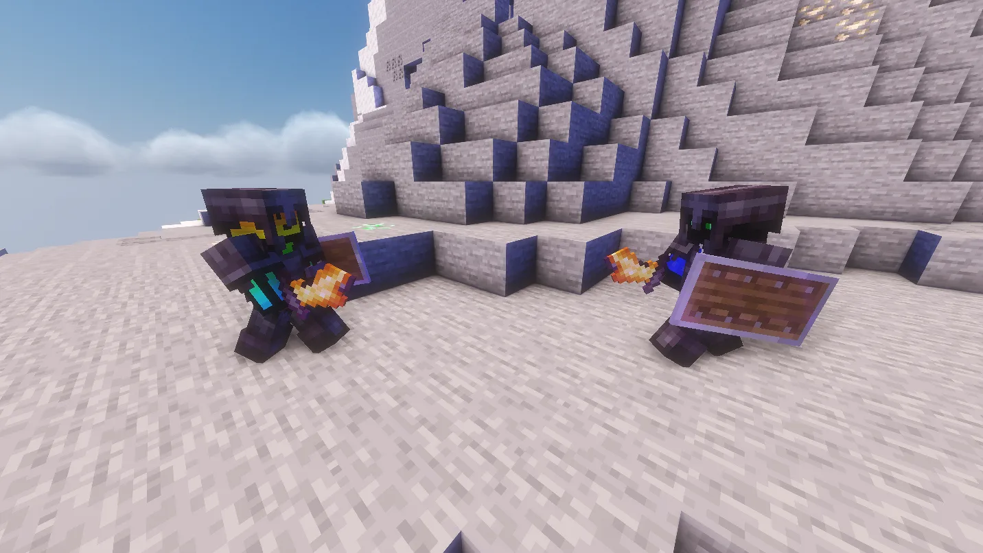 Эффект зачарования «Заговор огня» на мече с шейдерами Solas.