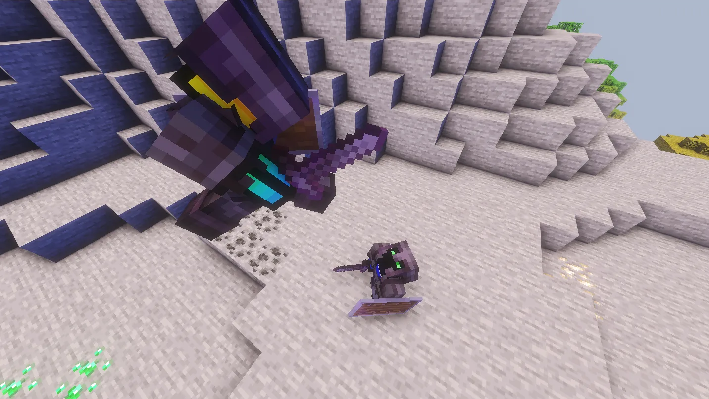 Сравнение игрового процесса без текстур-пака Visible Fire Aspect с использованием шейдеров Solas.