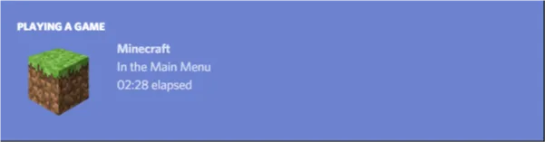 Главное меню мода CraftPresence со стандартными настройками отображения.