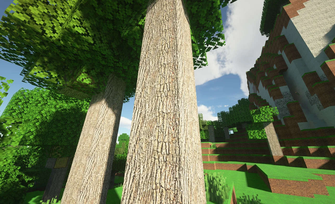 Дубовое дерево в ресурс-паке DzighLite 256x для Minecraft Java Edition 1.21.4.