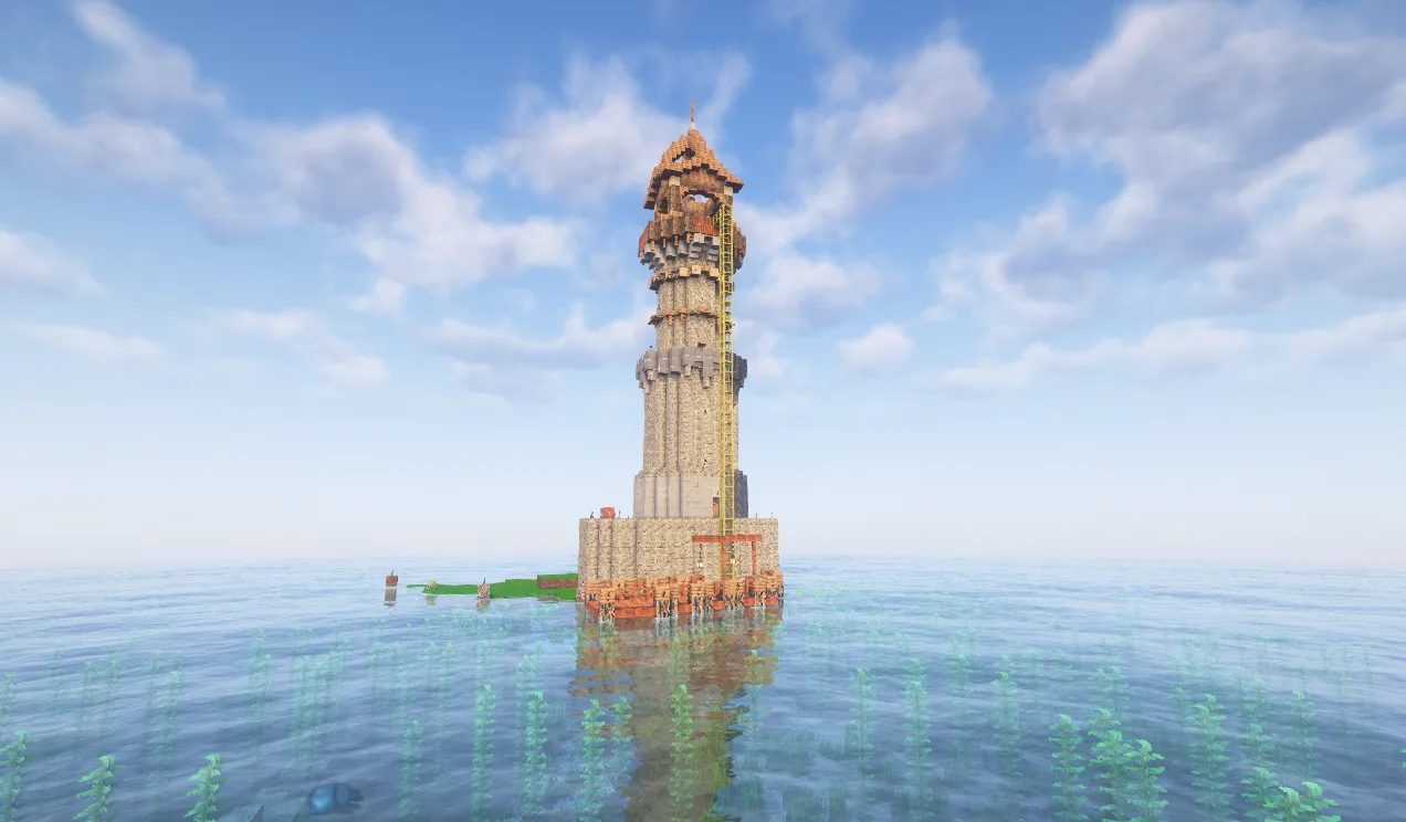 Процесс строительства храма с использованием ресурс-пака DzighLite.