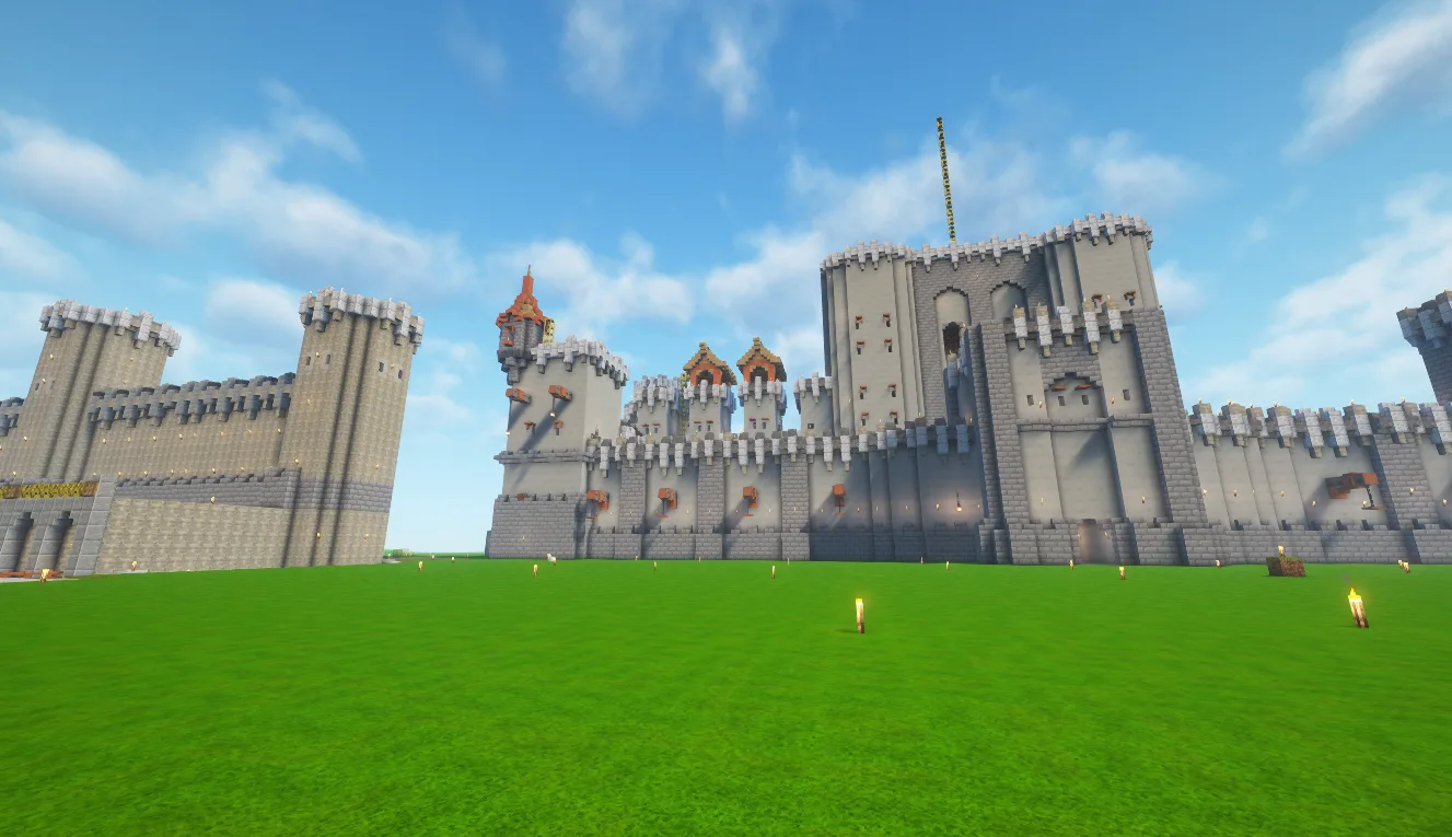 Средневековый замок и гавань в ресурс-паке DzighLite.