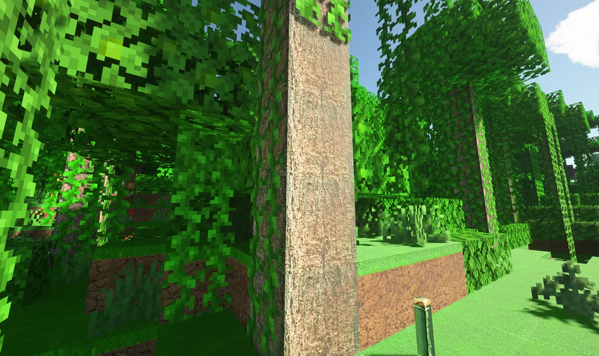 Ресурс-пак DzighLite: обновленные текстуры деревьев джунглей в стиле DzighPremium.