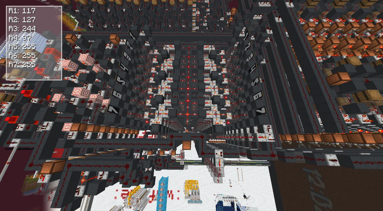Интерфейс RegReader в левом верхнем углу экрана Minecraft