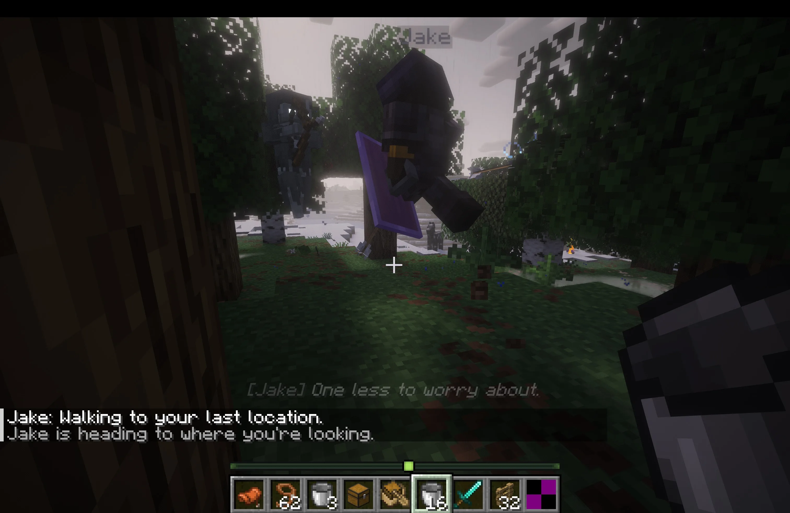 Скриншот игрового процесса мода Frens: персонаж в бою на земле и в воздухе.