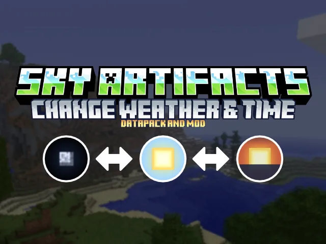 Баннер мода Sky Artifacts для изменения погоды и времени в Minecraft.
