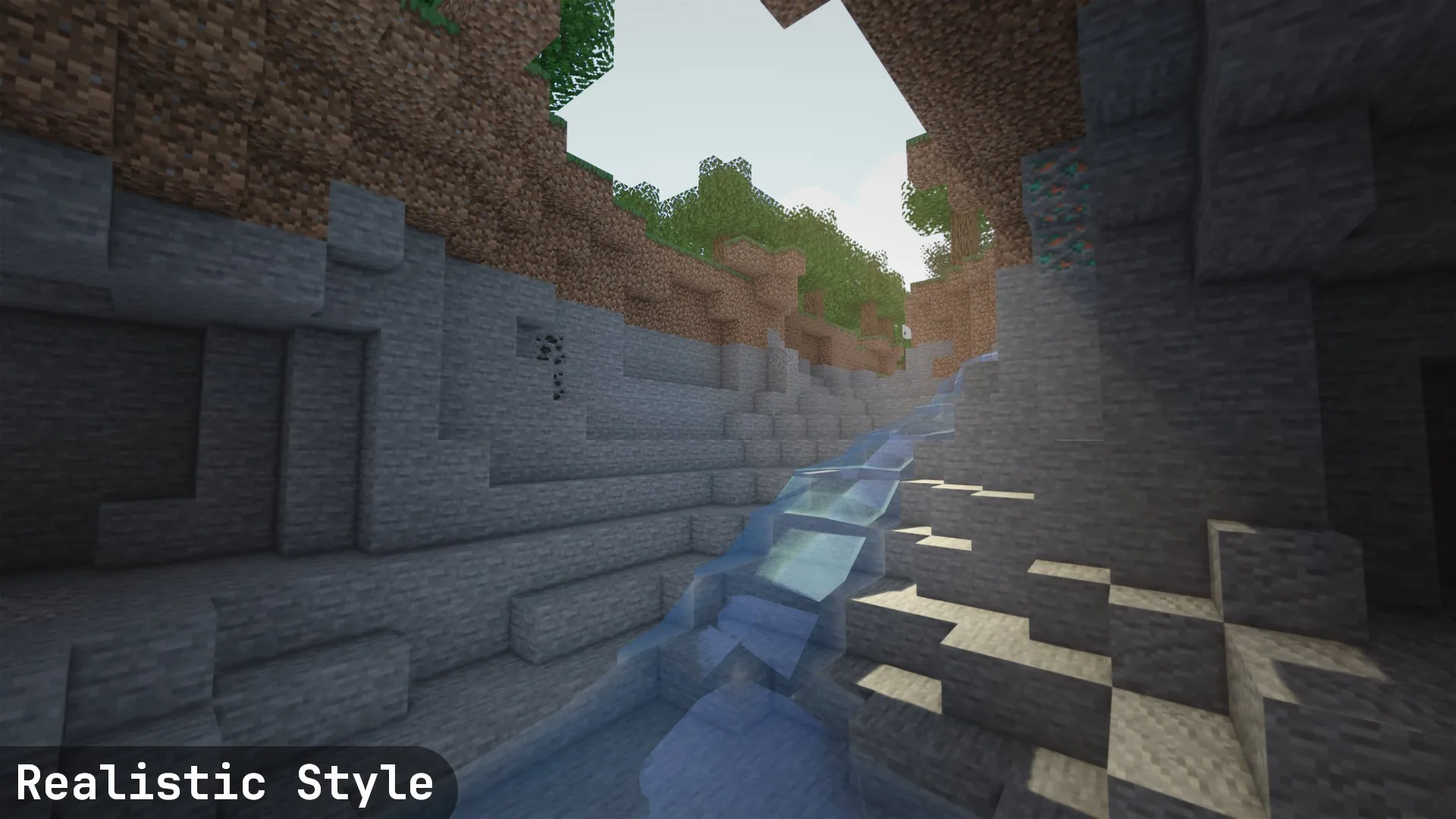 Реалистичная пещера в стиле "I Like Vanilla".