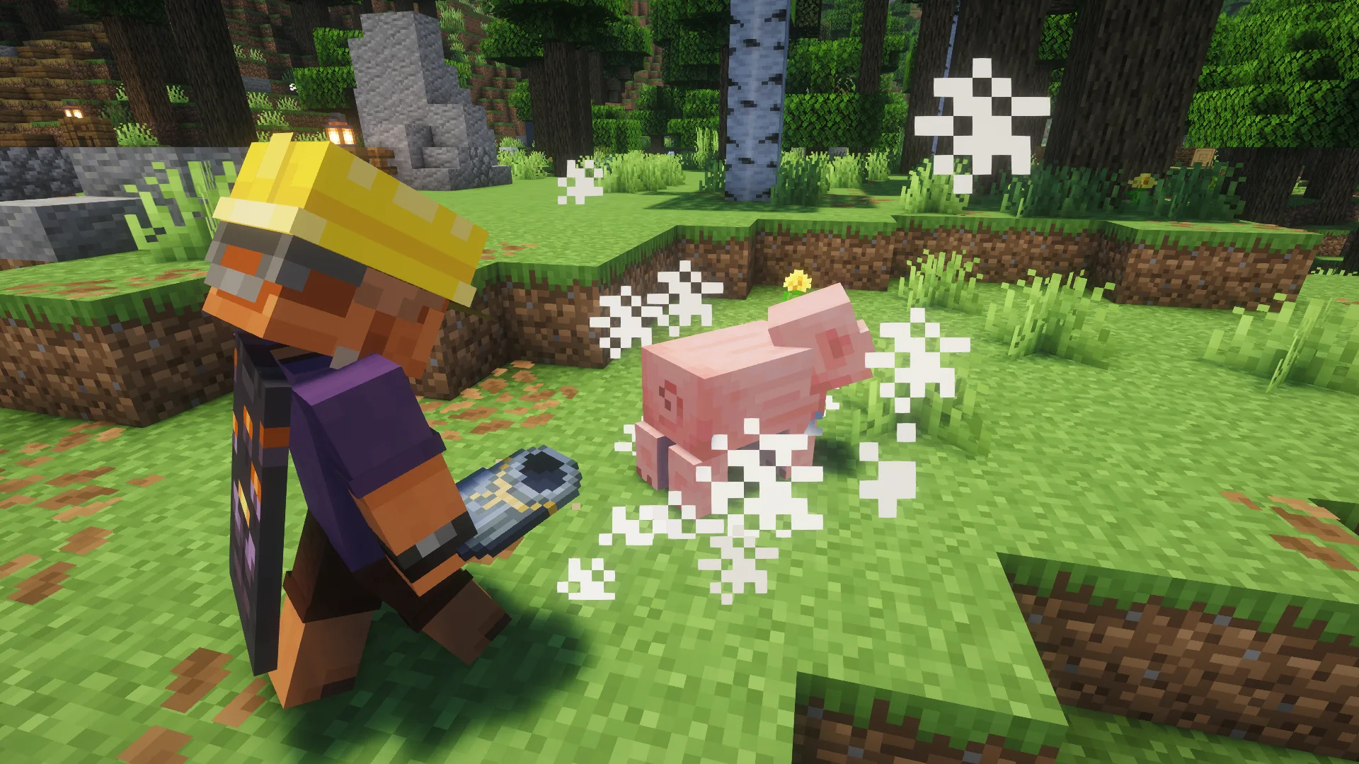 Предмет Mob Bag из мода Jake's Build Tools для безопасной транспортировки дружелюбных мобов и жителей.