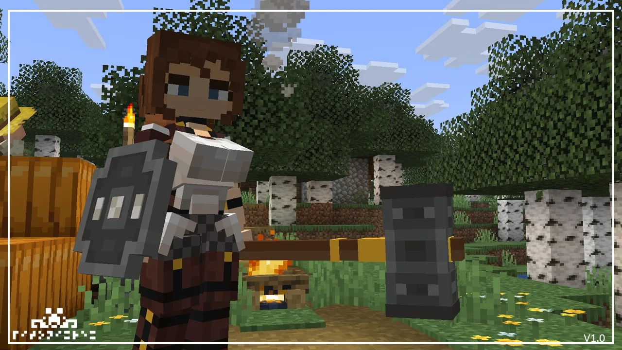 Скриншот персонажа Iron Girl в игре Minecraft.